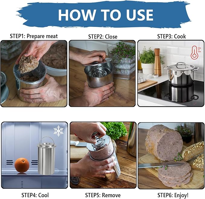 Stainless Steel Ham Maker Meat Press Cooker for Making Healthy Homemade Deli Meat with Thermometer - Kitchen Bacon Pressure Cookers Boiler Pot Pan Stove
