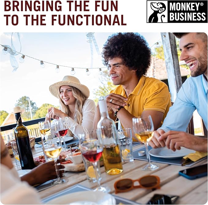 Monkey Business Howdy - 2-Pack Cowboy Hat Wine Stoppers – Fun Silicone Bottle Stoppers Keep Wine Fresh – Novelty Kitchen Gadgets & Cute Wine Accessories