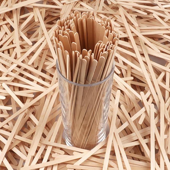 700 Pcs Natural Wooden Coffee Stirrers, 7.5" Disposable Stir Sticks, Ideal for Coffee Bars and Parties, Smooth Splinter-Free Birch wood Stirrer for Tea and Beverages (7.5")