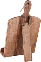 Wedding Gifts Wooden Cookbook Stand for Kitchen Counter Recipie Book Holder for Cooking, Solid Wood Chopping Board Style Foldable and Durable Recipe Holder for Tablets and Cookbooks (Brown)