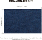 Placemats Set of 6, Bilayer Thickened Linen Place Mats Heat Resistant Machine Washable Wrinkle Free Carefully Selected Polyester Mats for Kitchen/Dining/Coffee Table (Navy Blue)