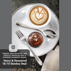 Hammered Silverware Set | Premium 18/10 Stainless Steel Flatware Service for 16 | Heavy-Duty & Dishwasher Safe | Built to Last (80-Piece, Fidenza Hammered)