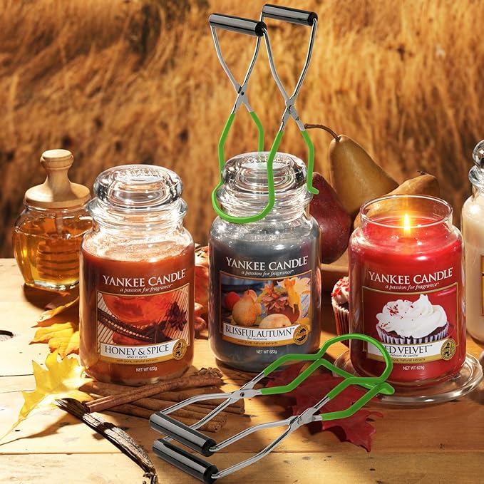 Eeoyu Canning Jar Lifter Tongs Stainless Steel Jar Lifter with Grip Handle for Home Kitchen (Green)