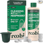 Roobi Descaling and Cleaning Kit Compatible with Nespresso Originaline. Includes 1 Bottle of Descaling Solution, 12 Cleaning Tablets and 1 Reusable Pod. Carbon Neutral. 1 Year Supply.