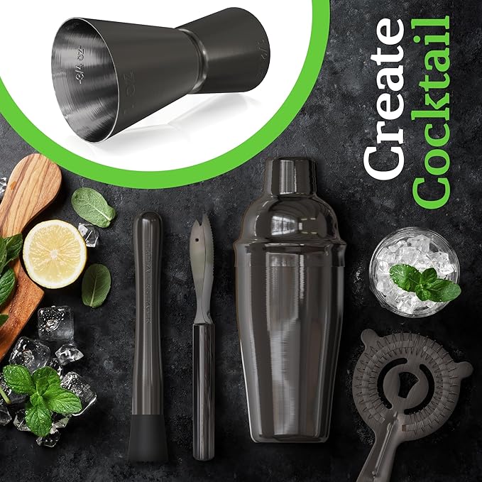 Highball & Chaser Cocktail Shaker Set: Bartender Kit for Home Bar Mixology Cocktail Bar Set Plus E-Book with 30 Recipes