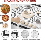 Non-stick Pastry Mat, Silicone Baking Mat with Measurement, Extra Large Silicone Mat for Baking Cookie Pie Bread Pizza Oven Reusable & Dishwasher Safe