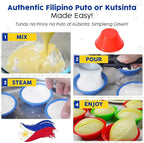 Small 60 Pcs Puto Molder Filipino (2.2" x 1") - Kutsinta Molder for Baking - Puto Mold Cups for Steamer - Filipino Plastic Molds for Desserts in Assorted Colors