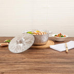 Foil Lux 60 Ounce Pans And Lids, 10 Disposable Pots With Lids - Oven-Ready, Stove Compatible, Aluminum Foil Baking Pans, Freezable, For Outdoor Camping, Vacation, Picnic, And More - Restaurantware