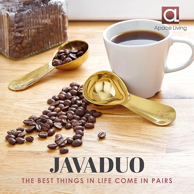 Apace Living Coffee Scoop (Set of 2) - 2 Tablespoon (2 Tbsp / 1/8 Cup / 1 oz) - The Best Stainless Steel Measuring Spoons for Coffee, Tea, and More