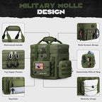 Maelstrom Tactical Lunch Box, 23 L Insulated Lunch Bag for Men, Expandable Double Deck Lunch Cooler Bag,Large Leakproof Soft Lunch Tote with Detachable MOLLE Bags, for Adult Women Work,Picnic