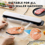 Vacuum Sealer Food Saver Rolls Bag 8"X20'&10"X20'&11"X20' 3Pack, BPA-Free Thick Seal Meal Bags Roll,Commercial Customize Size, Sous Vide Cooking Vacuum Seal Rolls, Meat Cheese Dry Goods