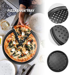 4 Pcs Pizza Pan with Holes, 12 Inch Nonstick Pizza Baking Pan Carbon Steel, Round Pizza Baking Sheet for Oven, Kitchen