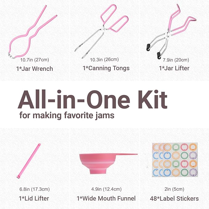 Canning Kit, Canning Supplies Starter Kit, Stainless Steel Canning Set Tools for Beginners, Canning Utensils & Essential for Water Bath & Pressure Canner, Canning Accessories for Pot