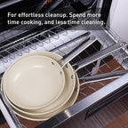 MsMk Ceramic Nonstick 8-inch, 9.5-inch and 11-inch Frying Pan Set, No PFAS & PTFE & PFOA, Stainless Steel Handle, Dishwasher & Oven Safe,induction Base