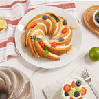 KITESSENSU Non-Stick Cake Pan, 9.5-Inch Aluminum Cake Mold, 10 Cup Fluted Heavy Duty Tube Pan, Durable Rust & Scratch-Resistant, Baking Mold for Jello, Gelatin, Chocoflan, Flan, Marissa, Gold