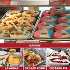 Leonyo Rectangular Cake Pan, 12⅓ x 9¾ x 2 Inch Stainless Steel Baking Trays, Nonstick & Oven Safe, Deep Lasagna Pan for Focaccia, Bread, Brownies, Casseroles