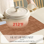 Romanstile Reversible Vinyl Placemats Set of 6, Faux Leather 100% Waterproof Oil-Proof Wipeable Place Mats, Heat Resistant Dual Sided Table Mats for Kitchen/Dining/Party (Grey Orange, 12 x 17 Inch)