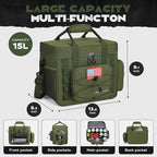 Maelstrom Tactical Lunch Box, Insulated Lunch Bag for Men, Large Leakproof Soft Cooler Bag with Detachable MOLLE Bags, Durable Lunch Tote for Adult Women Work,Picnic,20 Cans/15 L, Army Green