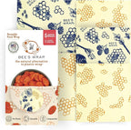 Bee's Wrap Beeswax Wraps for Food - Honeycomb & Bees + Bears Assorted 5 Pack (2L, 3M) Made in USA Reusable & Organic Food Wraps & Bowl Covers - Eco-Friendly Alternative to Aluminum Foil & Plastic Wrap