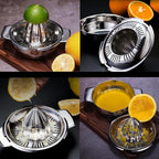 Citrus Lemon Orange Grapefruit Juicer Manual Squeezer 304 Stainless Steel Robust Hand Juicer Reamer Rotation Press with Strainer＆10oz Bowl, 2 Pour Spouts, Dishwasher Safe, Easy to Clean, Heavy Duty