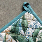 Maison d' Hermine Pot Holders Set 100% Cotton Heat Resistant Potholders 8" x 8" Hot Pads with Loop BBQ, Cooking, Baking, Grilling, Kitchen, Handling Hot Pans Spring/Summer (Pack of 2, Agrume)