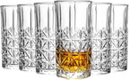 Highball Glasses - Water Glasses Set of 6-14 Ounce Collins Tall Beverage Cups Glassware for Drinks, Coctail, Water, Beer, Soda