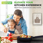 NutriChef NonStick Frying Pans – 5-Piece Skillet Set with Ceramic Coating, Wok, Grill, Fry & Fish Pans – Compatible with All Cooktops, Including Induction – Cool-Touch Handles, Easy-Clean