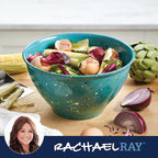Rachael Ray Accessories Kitchen Pantryware Multi Purpose/Salad Serveware/Melamine Garbage Bowl, 4 Liters, Agave Blue