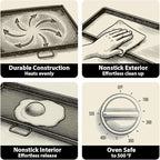 Utheer 32" x 14" Ceramic Nonstick Cast Iron Griddle for Camp Chef 2 Burner Stove, Fits SG60 EX60 DB60 YK60, Oven-Safe Up to 500°F, Rust-Resistant Flat Top Camp Chef Accessory, Easy to Clean