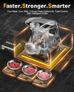 Electric Meat Grinder: [3000W Superior Motor] Meat Grinder with 6 PCS Stainless Steel Blades & Grinding Plates, Sausage Stuffer Tubes & Kubbe Kit Portable Handle for Gift (Black New)