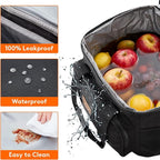 Lifewit Large Lunch Bag Insulated Lunch Box Soft Cooler Cooling Tote for Adult Men Women, Black 24-Can (15L)