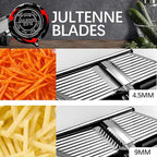 VEKAYA Mandoline Slicer, Mandoline Slicer for Kitchen, Adjustable Mandolin, Stainless Steel Mandoline, Vegetable Slicer, Potato, Onion, Cucumber, Tomato, Veggie Slicer with Cut-Resistant Gloves