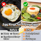 4 Pack Egg Ring Compatible with Blackstone Griddle, 3.5" Egg Rings with Silicone Handle, Round Nonstick Metal Eggs Molds for Frying Eggs, Portable Grill Accessories for Breakfast Omelette Sandwich