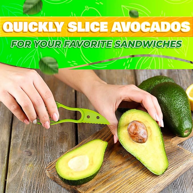 Avocado Slicer Tool 3 in 1 - Avocado Tool Avocado Peeler Kitchen Gadgets Avocado Cutter Tool Avocado Knife Tool Fruit Slicer Avocado Scooper Tool - Avocado Pit Remover Fruit & Vegetable Tools