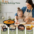 E-far 2 Packs Tube Cake Pan, 10 Inch Nonstick Fluted Pan for Baking Pound Cake, Heavy Duty Carbon Steel Round Baking Mold, Easy Release & Easy to Clean, 10 Cup, Black