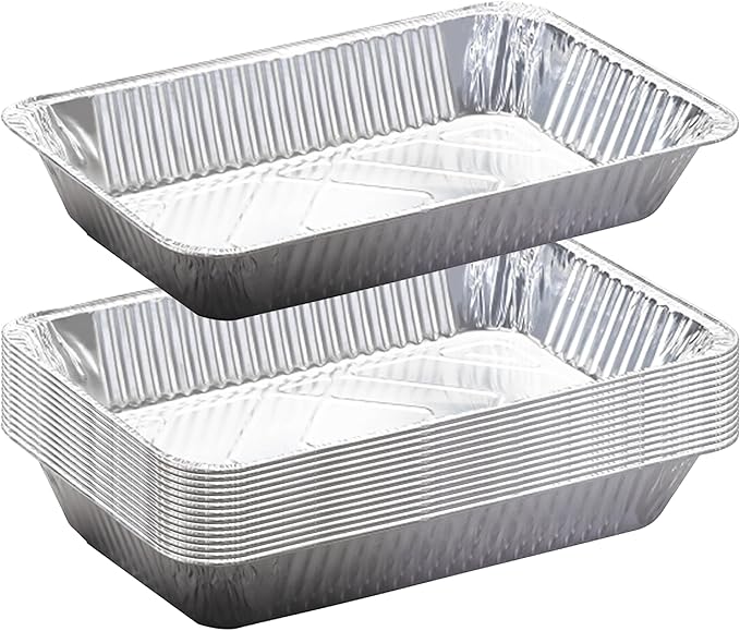 Sterno Aluminum Foil Pans, Full Size, Large Disposable Foil Trays (21" x13") for Chafing, Baking, Catering (15ct)