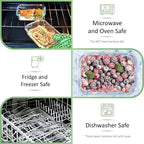 Glass Food Storage Containers with Bamboo Lids (4 Pack) - 100% Plastic Free, Eco-Friendly, Oven, Microwave Safe Meal Prep Container Set - Bamboo Lid Storage Container, Glass Lunch Containers