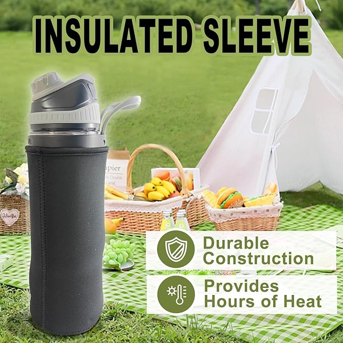 Portable Blender, Anti-Jamming 300 Watt for Shakes and Smoothies, 24oz Travel Blender USB Rechargeable, BPA Free Sporty bottle with a Travel Lid. (Black Base Grey Lid) (Black with Insulated Sleeve)