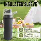 Portable Blender, Anti-Jamming 300 Watt for Shakes and Smoothies, 24oz Travel Blender USB Rechargeable, BPA Free Sporty bottle with a Travel Lid. (Black Base Grey Lid) (Black with Insulated Sleeve)