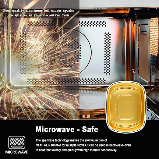 Oval Aluminum Foil Pans with Snap-On Lids (5 Pack) | 2X Thicker Heavy Duty Reusable Container 68oz for Take-Out (Black)