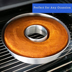 Aluminum Ring Cake Pan (11.2 in) - Fluted Tube Pan for Baking Pound Cake - Flan Mold - Molde para Chocoflan and Pasteles
