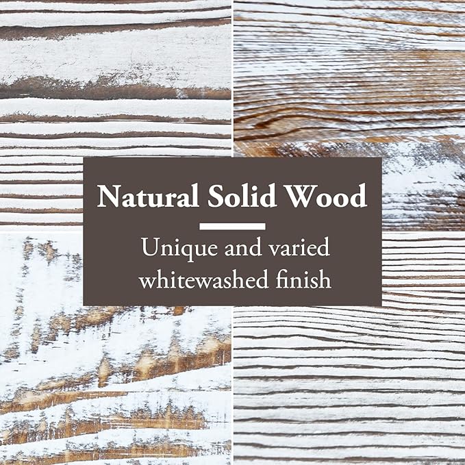 MyGift Recipe Book Holder, Whitewashed Wood Cutting Board Style Cookbook Holder, Wooden Book Stands for Display