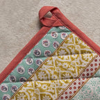 Maison d' Hermine Pot Holders 100% Cotton Heat Resistant Potholders 8" x 8" Hot Pads with Loop BBQ, Cooking, Baking, Grilling, Kitchen, Handling Hot Pans Spring/Summer (Pack of 1, Provence)