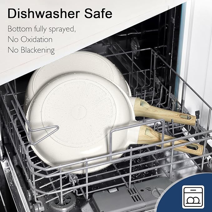 GiPP Ceramic Non Stick Pots and Pans Set - 18 Pcs Nonstick Cookware Set, Non-toxic Healthy Kitchen Cooking Set w/Frying Pans Set, Dishwasher Safe, PFAS PTFE PFOA PFOS Free, White