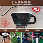 Big Joe® Large Pour Over Coffee Maker w/ 50 Filters, Brews from 12 up to 75 Ounces, Fits Any Drinkware, Dishwasher Safe, Made in USA