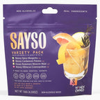 SAYSO Variety Pack | Skinny Mix Includes Spicy Margarita, Cardamom Paloma, Hibiscus Cosmopolitan & Honey Rosemary Moscow Mule Craft Cocktail & Moctkail Mixers (Low-Calorie & Low Sugar), 8-Pack Assorted