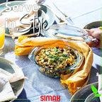 Simax Casserole Dish With Lid, 24 Ounce Round Glass Cookware, Oven and Microwave Safe Borosilicate Glass, Made In Europe 0.75 Qt