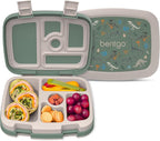 Bentgo Kids Prints Leak-Proof, 5-Compartment Bento-Style Kids Lunch Box - Ideal Portion Sizes for Ages 3-7, Durable, Drop-Proof, Dishwasher Safe, & PFAS & BPA-Free Materials (Dino Fossils)