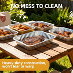 Aluminum Foil Pan with Lids, 9×13 Half Size Pans, Disposable Foil Pans for Roasting, Catering, Picnic or Holiday needs (25 Pack w/Lids)