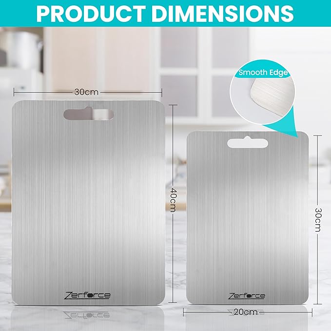 Titanium Cutting Board, Cutting Boards For Kitchen, 1 Pack Double-Sided Food-Grade Titanium Cutting Board For Cutting Meats, Fruits And Vegetables, Perfect Kitchen Gift for Home Cooks (11.81' x 7.87')